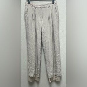 Lulus Women’s Large Ivory Fully Lined Linen Neutral Tone Pants